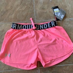 Girls Pink Under Armour Running Shorts